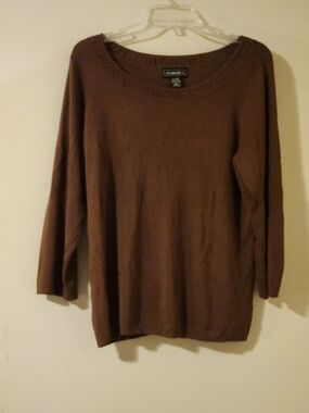 Elementz Cozy Brown Ribbed Knit Top XL